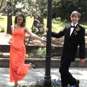 Blondie Nites by Stacy Sklar Coral Gown One Strap Prom Pageant Formal Size 3